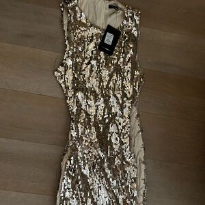 Fashion Nova Glittering Gold Sequin Dress